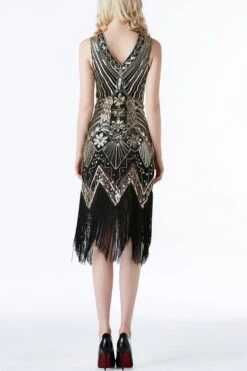 Black Glitter Fringe 1920s Flapper Dress -Zapaka Sales Store 10480145121 247752188