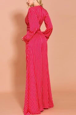 Red Polka Dots Long Sleeves Bohemian Dress -Zapaka Sales Store 11958391246 2006444491