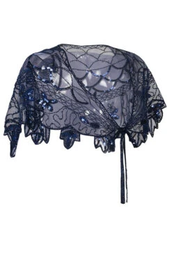 1920s Blue Flower Sequin Women Cape -Zapaka Sales Store 1345743e 5ef1 4e05 96e6 7e670ac31ef1