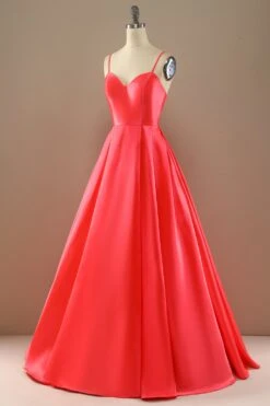 A Line Spaghetti Straps Red/White Prom Dress -Zapaka Sales Store 17 4 cd194502 8db9 4f4c a965 f88e16df705c