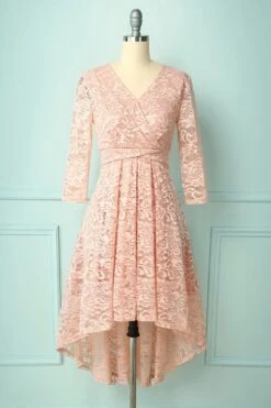 Blush High Low Lace