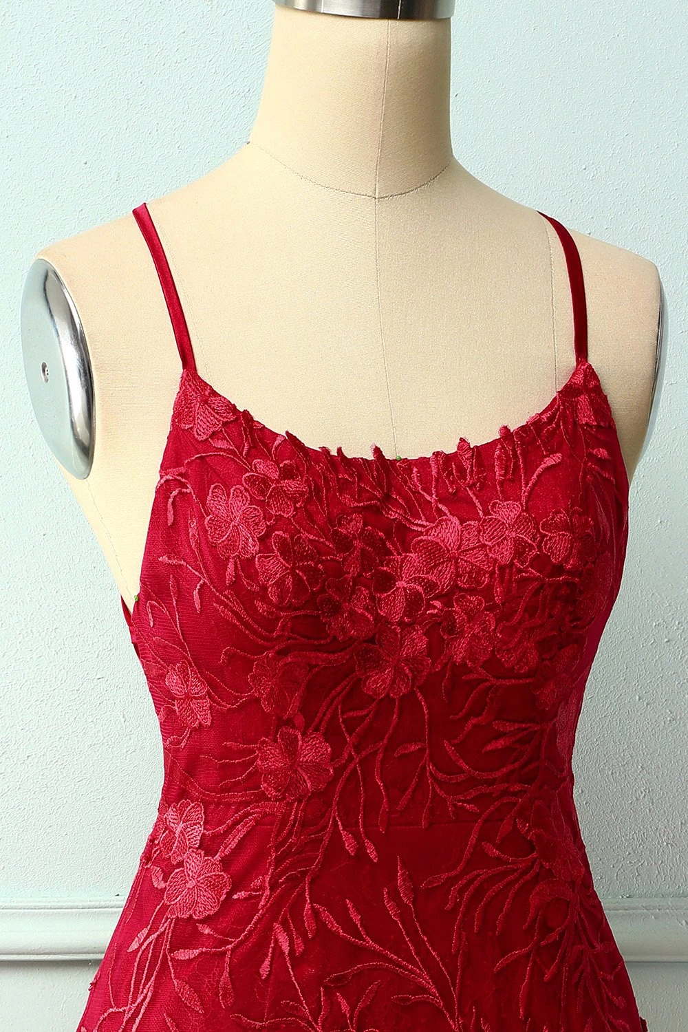 Spaghetti Straps Red Bodycon Dress 5 Spaghetti Straps Red Bodycon Dress - Image 5