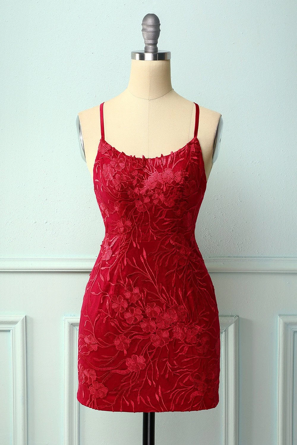 Spaghetti Straps Red Bodycon Dress 1 Spaghetti Straps Red Bodycon Dress