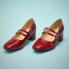 Red Straps Retro Heels