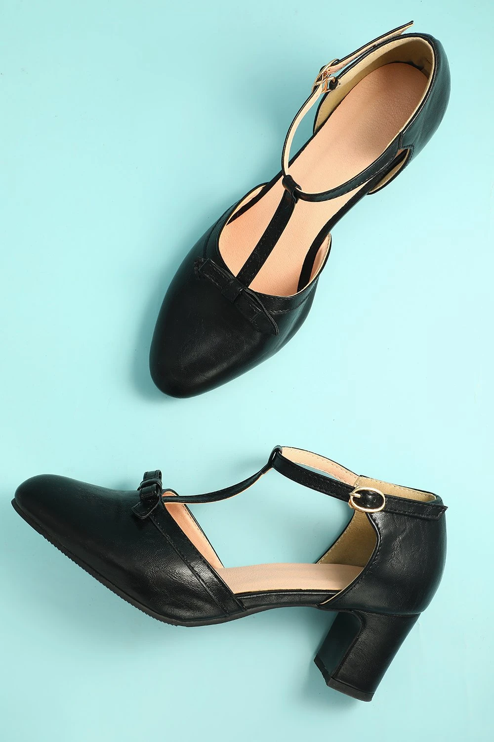 Leather Black Chunky Heels 1 Leather Black Chunky Heels