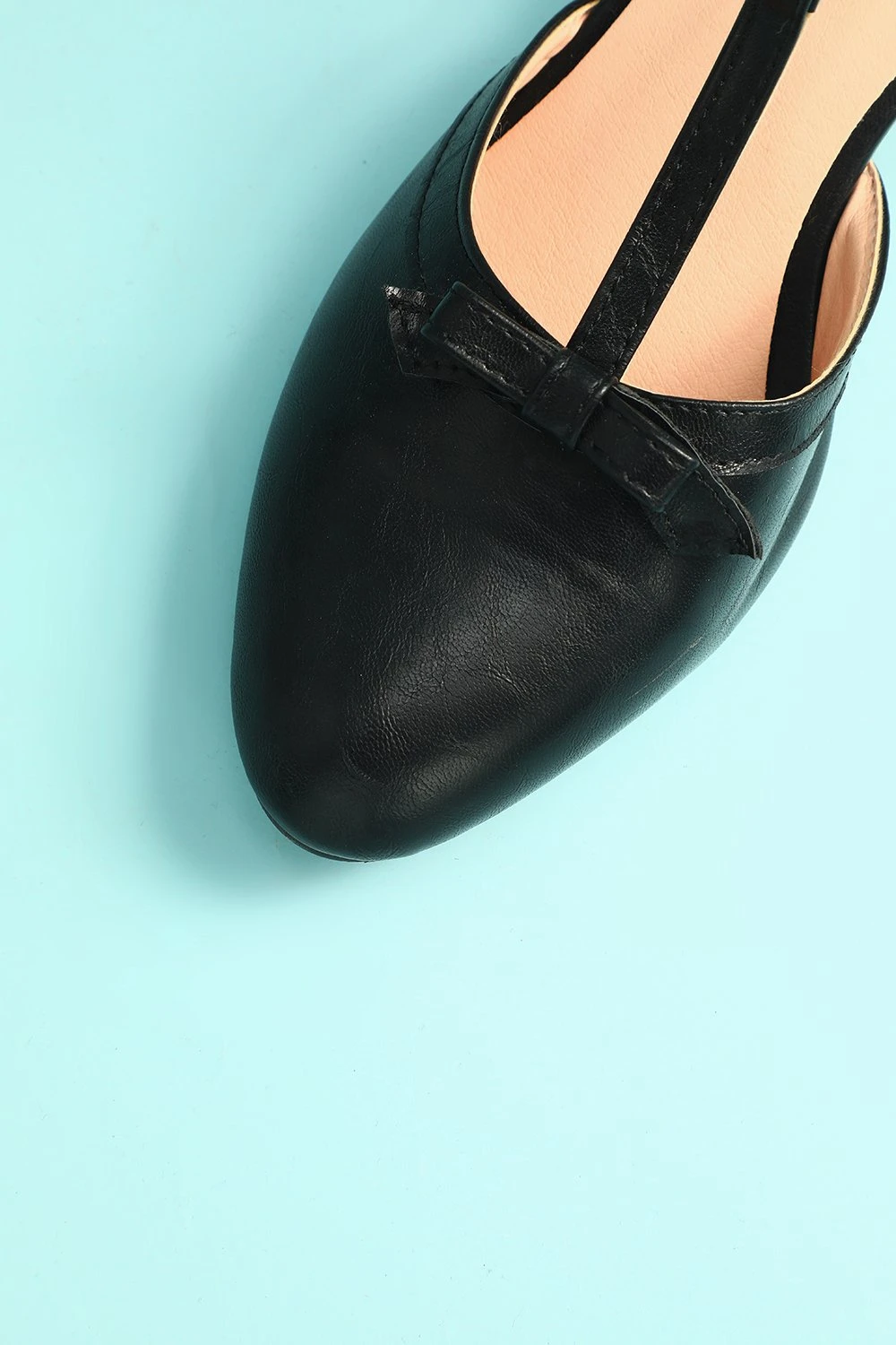 Leather Black Chunky Heels 3 Leather Black Chunky Heels - Image 3