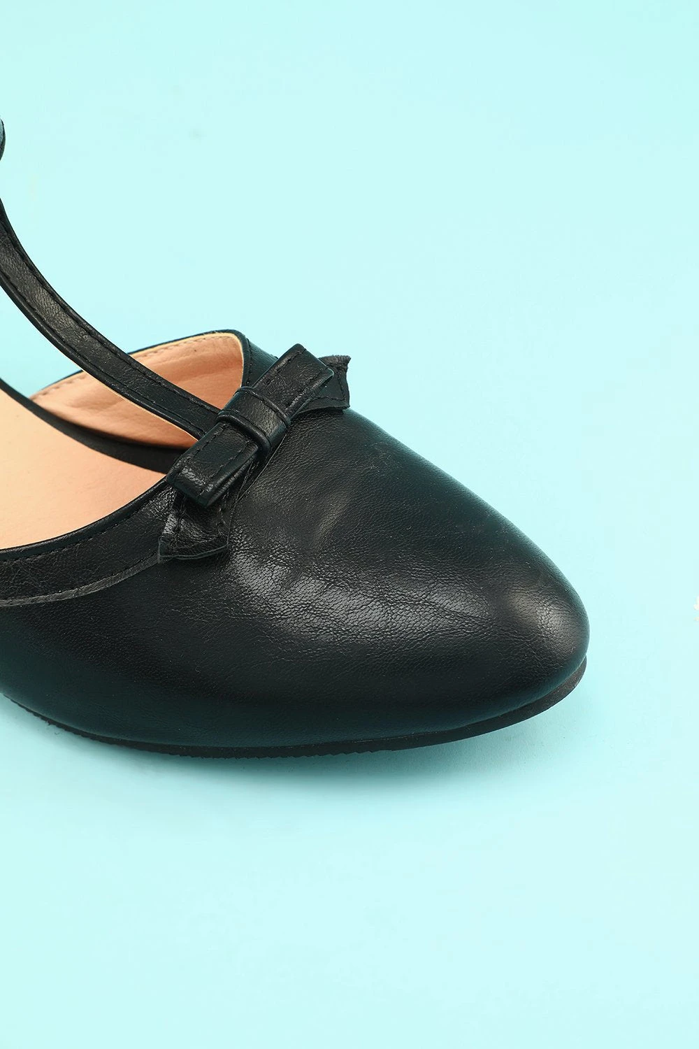 Leather Black Chunky Heels 7 Leather Black Chunky Heels - Image 7