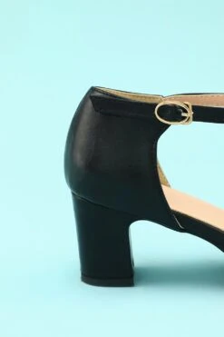 Leather Black Chunky Heels 12 Leather Black Chunky Heels -Zapaka Sales Store 19120410734