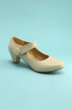 Creamy Ankle Straps Heels -Zapaka Sales Store 19120410753