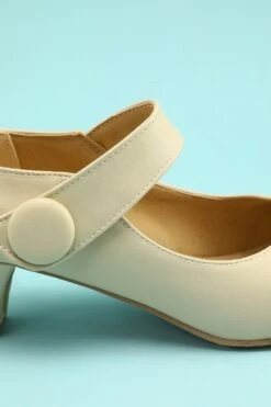 Creamy Ankle Straps Heels -Zapaka Sales Store 19120410760
