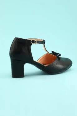 Leather Black Chunky Heels 15 Leather Black Chunky Heels -Zapaka Sales Store 19120410779 1