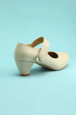 Creamy Ankle Straps Heels -Zapaka Sales Store 19120410789