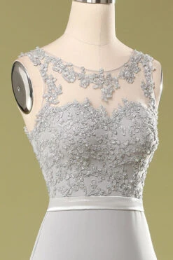 Grey Appliques Bridesmaid Dress -Zapaka Sales Store 19120501006