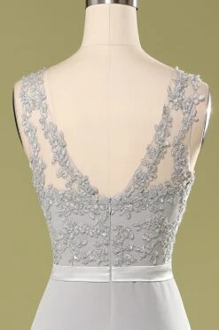 Grey Appliques Bridesmaid Dress -Zapaka Sales Store 19120501007