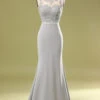 Grey Appliques Bridesmaid Dress