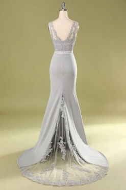 Grey Appliques Bridesmaid Dress -Zapaka Sales Store 19120501031