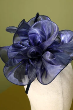1920s Blue Organza Beaded Headband -Zapaka Sales Store 19123103872