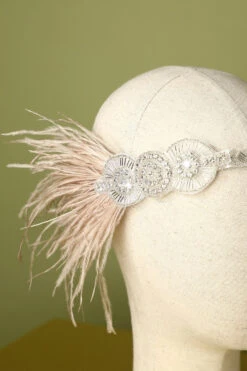 1920s Feather Beaded Flapper Headband -Zapaka Sales Store 19123103921