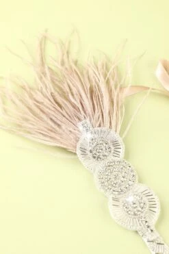 1920s Feather Beaded Flapper Headband -Zapaka Sales Store 19123103997
