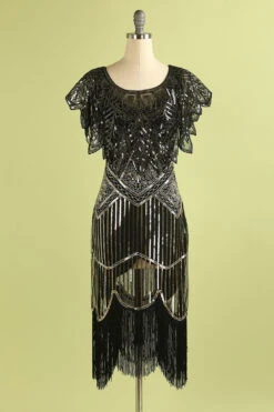 Black Sequin Glitter 1920s Cape -Zapaka Sales Store 20030602786