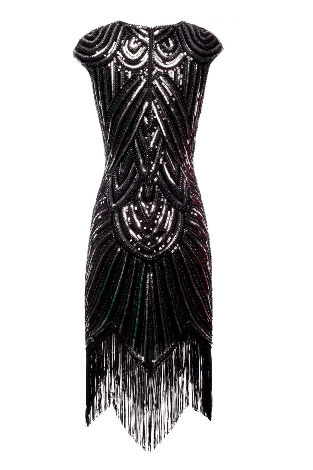 Black Gatsby Glitter Fringe 1920s Dress 2 Black Gatsby Glitter Fringe 1920s Dress - Image 2