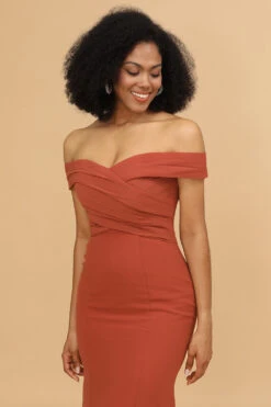 Terrocotta Mermaid Long Chiffon Bridesmaid Dress -Zapaka Sales Store 28009008 20 5