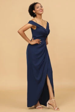 Navy Off The Shoulder Sheath Bridesmaid Dress -Zapaka Sales Store 28009019 20 11