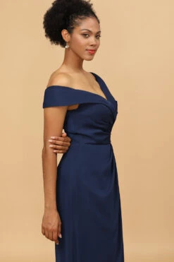 Navy Off The Shoulder Sheath Bridesmaid Dress -Zapaka Sales Store 28009019 20 12