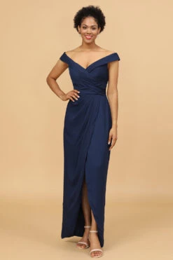 Navy Off The Shoulder Sheath Bridesmaid Dress -Zapaka Sales Store 28009019 20 8 first