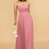 Chiffon A Line Blush Bridesmaid Dress