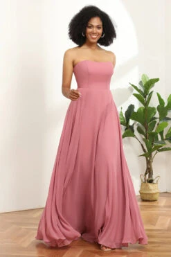 Chiffon A Line Blush Bridesmaid Dress -Zapaka Sales Store 28009033 Blush 7
