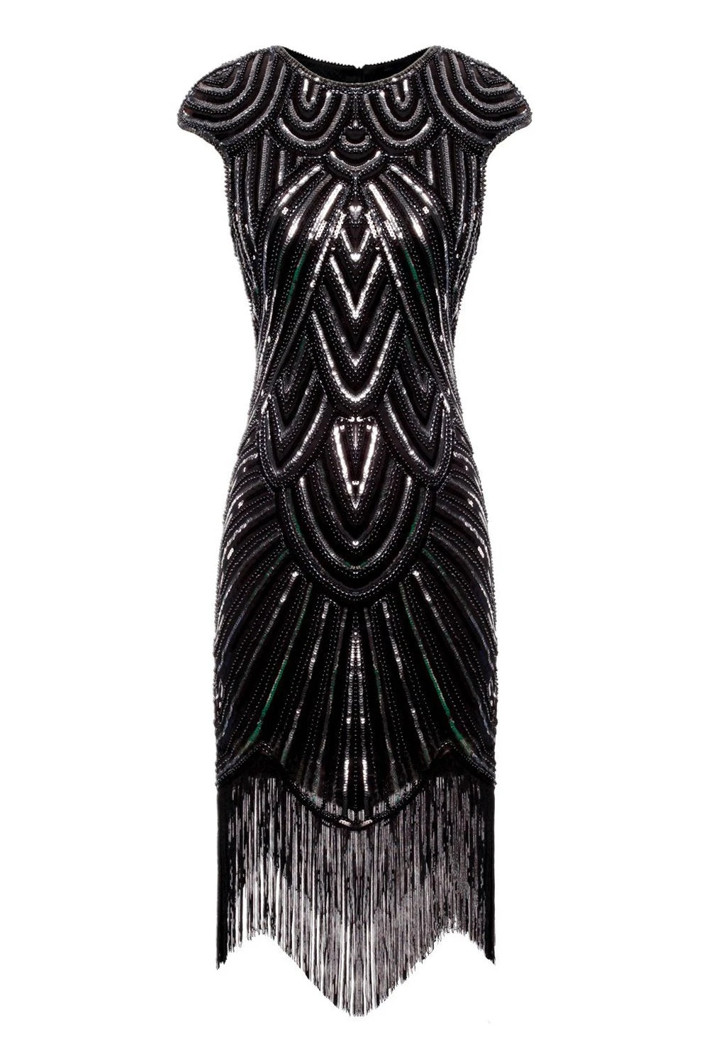 Black Gatsby Glitter Fringe 1920s Dress 1 Black Gatsby Glitter Fringe 1920s Dress
