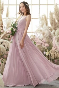 Blush V Neck Long Chiffon Bridesmaid Dress -Zapaka Sales Store 44d1c591799123a711465dcab43fb47a