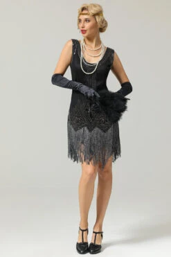 Black 1920s Sequined Flapper Dress -Zapaka Sales Store 513ddf5342085d4a97aec932998da487