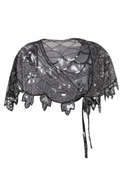 1920s Black Flower Sequin Women Cape 6 1920s Black Flower Sequin Women Cape -Zapaka Sales Store 54bf9e9e 6517 4a77 8f63 1780dd461f00