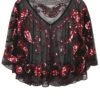 1920s Red Glitter Sequins Cape
