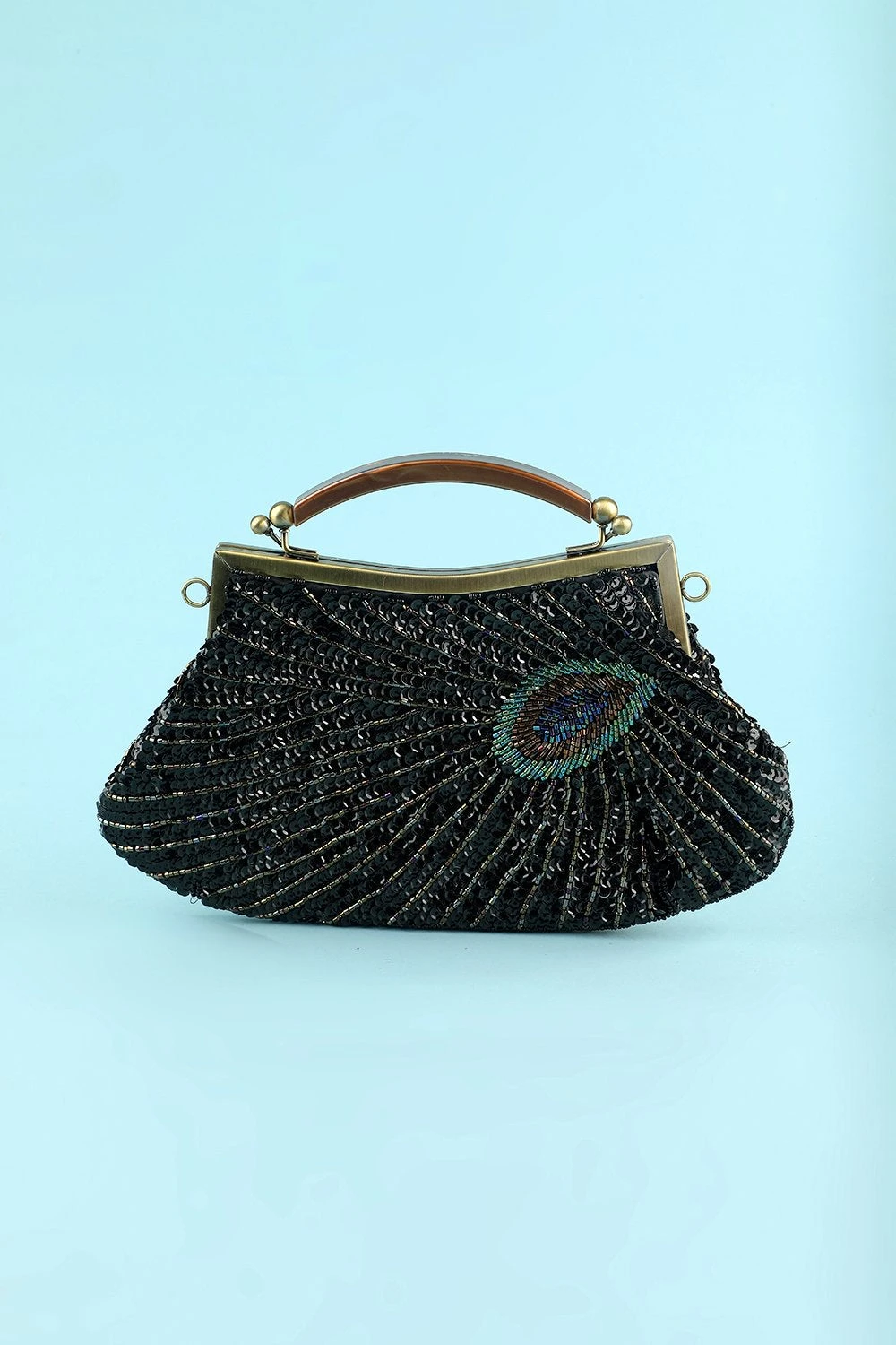 Black Beaded Evening Bag 2 Black Beaded Evening Bag - Image 2