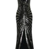 Black Mermaid 1920s Sequined Flapper Dress