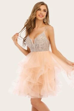Pink Beaded Short Prom Dress -Zapaka Sales Store 8e71d9383bc1da6c46ee5f795ac232b8