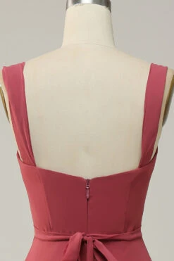 Sweetheart Sleeveless Long Bridesmaid Dress With Slit -Zapaka Sales Store AHANR170 Desert Rose 6