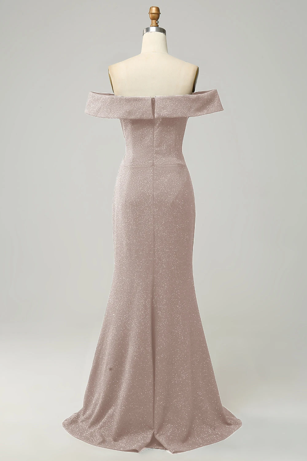 Navy Off The Shoulder Sparkly Sheath Long Bridesmaid Dress 8 Navy Off The Shoulder Sparkly Sheath Long Bridesmaid Dress - Image 8