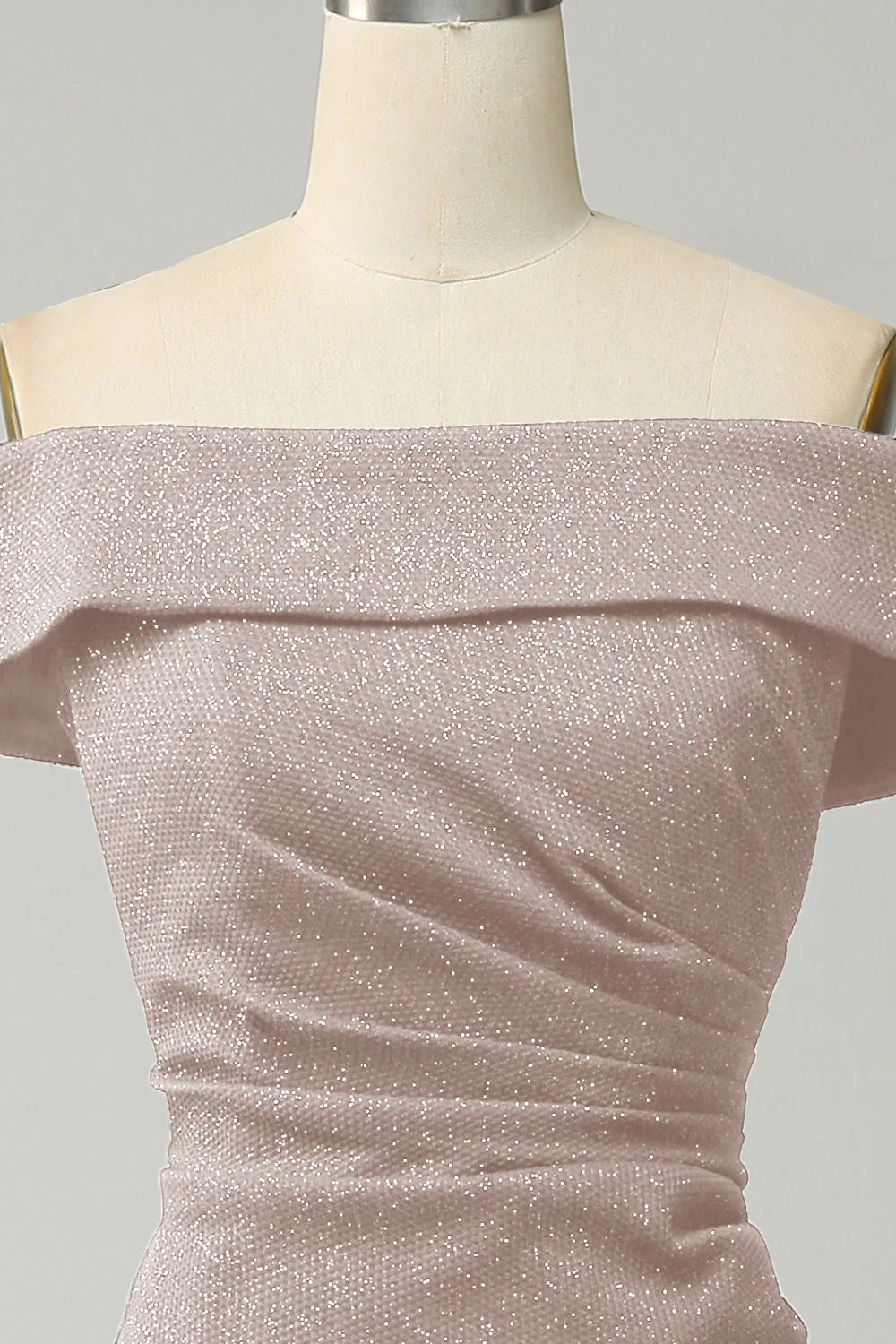 Navy Off The Shoulder Sparkly Sheath Long Bridesmaid Dress 10 Navy Off The Shoulder Sparkly Sheath Long Bridesmaid Dress - Image 10