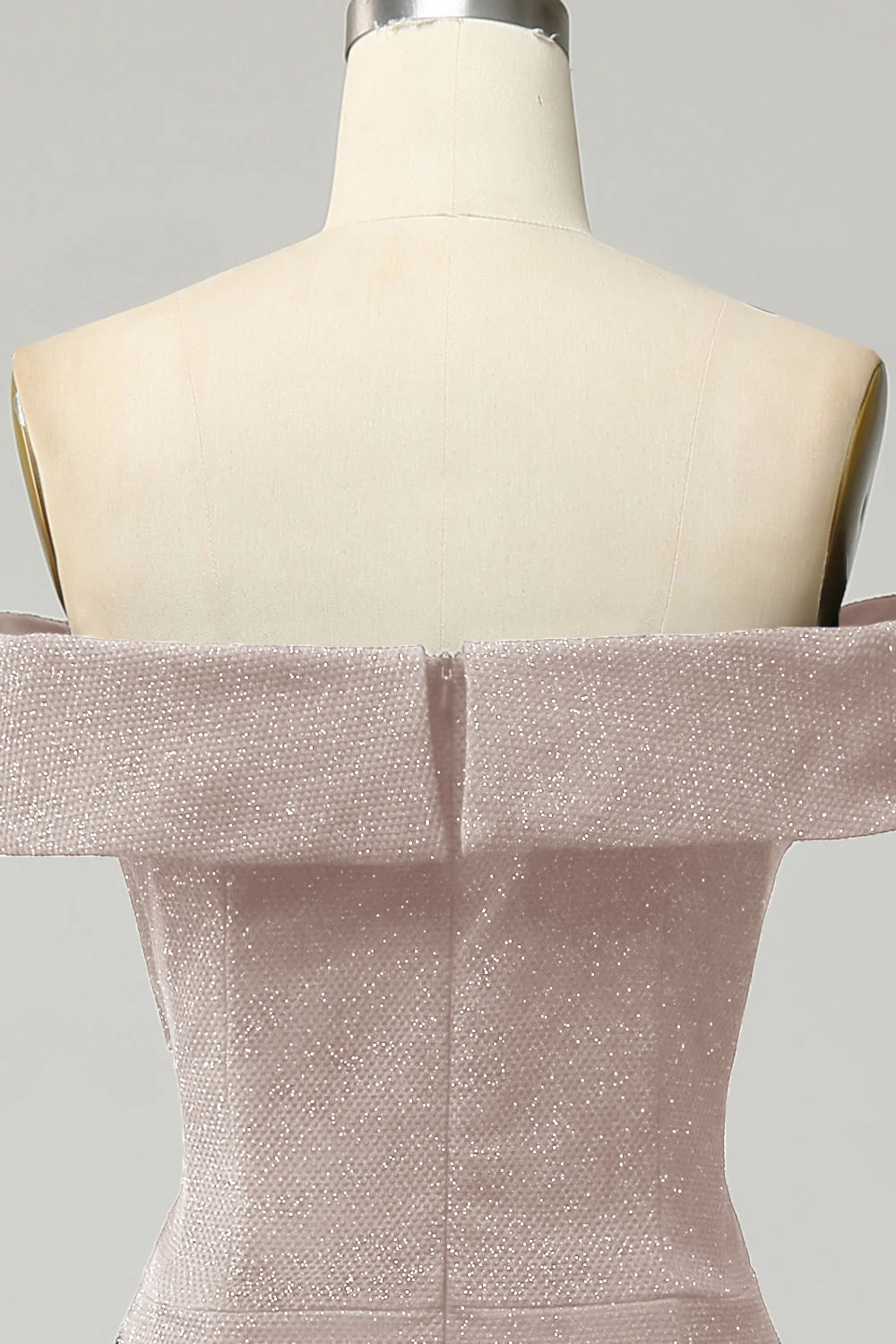 Navy Off The Shoulder Sparkly Sheath Long Bridesmaid Dress 12 Navy Off The Shoulder Sparkly Sheath Long Bridesmaid Dress - Image 12