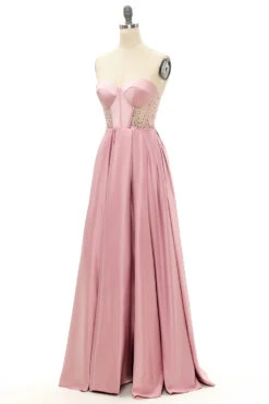 Blush Beaded Sweetheart Long Prom Dress -Zapaka Sales Store CEYYWNS2103 3