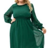 Plus Size Green Casual Dress