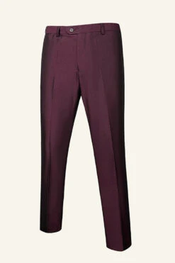 Dark Blue Shawl Lapel 3 Piece Men's Wedding Suits -Zapaka Sales Store CGGXH01027 Burgundy 2