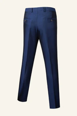 Dark Blue Shawl Lapel 3 Piece Men's Wedding Suits -Zapaka Sales Store CGGXH01027 Dark Blue 4