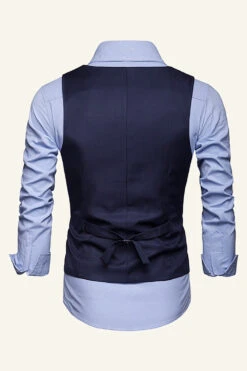 Lapel Single Breasted Men's Suit Vest -Zapaka Sales Store CGGXH01032 20Navy 20 2