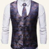 Single Breasted Lapel Print Men's Suit Vest