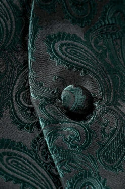 Single Breasted Slim Fit Print Men's Suit Vest -Zapaka Sales Store CGGXH01037 20Green 20 4